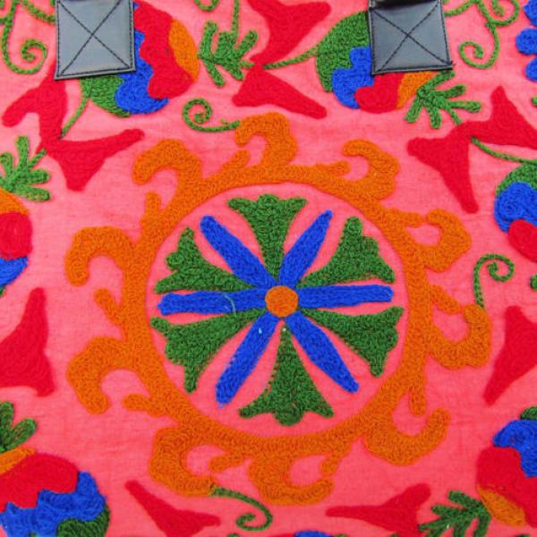 Indian Cotton Suzani Embroidery Handbag Woman Tote Shoulder Beach Boho Bag s40 #2 image