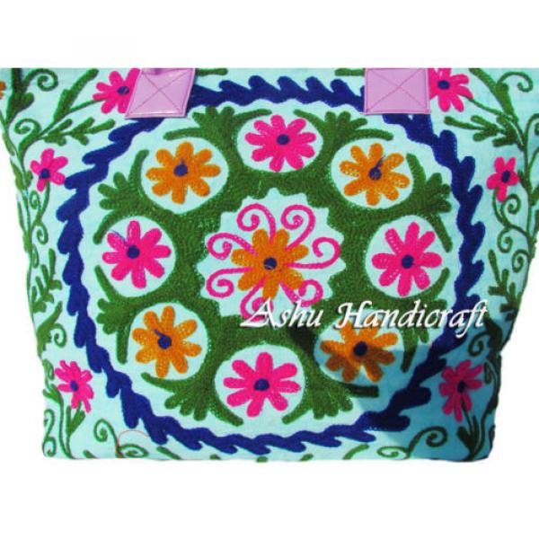 Indian Cotton Suzani Embroidery Handbag Woman Tote Shoulder Beach Boho Bag s24 #2 image