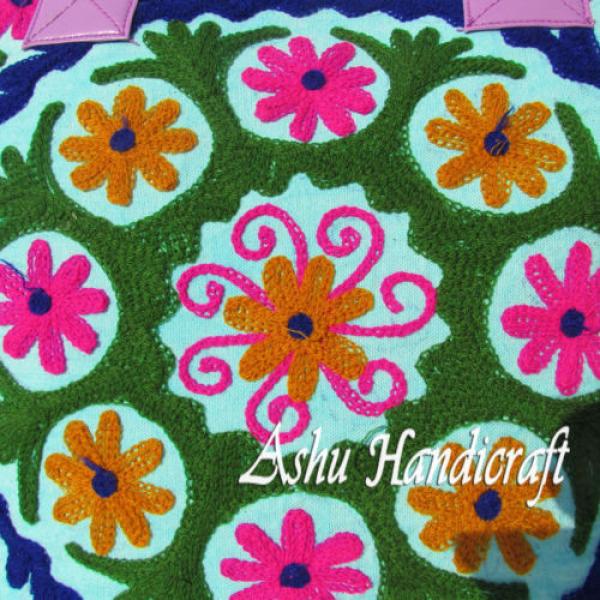Indian Cotton Suzani Embroidery Handbag Woman Tote Shoulder Beach Boho Bag s24 #3 image