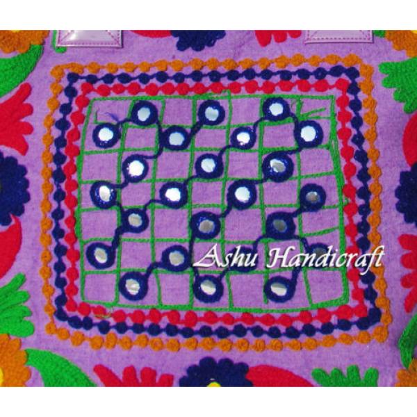 Indian Cotton Suzani Embroidery Handbag Woman Tote Shoulder Beach Boho Bag s06 #3 image