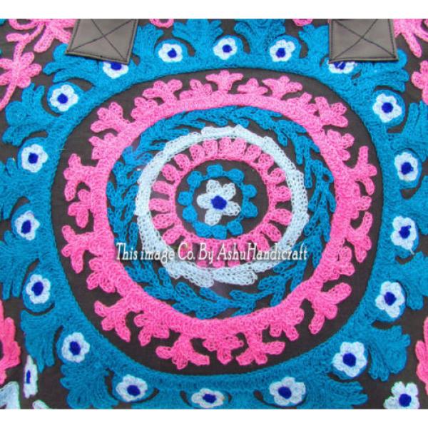 Indian Cotton Suzani Embroidery Handbag Woman Tote Shoulder Beach Boho Bag s30 #3 image