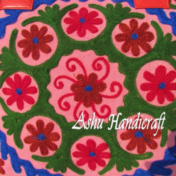 Indian Cotton Suzani Embroidery Handbag Woman Tote Shoulder Beach Boho Bag s26 #4 image
