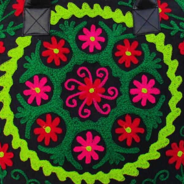 Indian Cotton Suzani Embroidery Handbag Woman Tote Shoulder Beach Boho Bag s18 #2 image