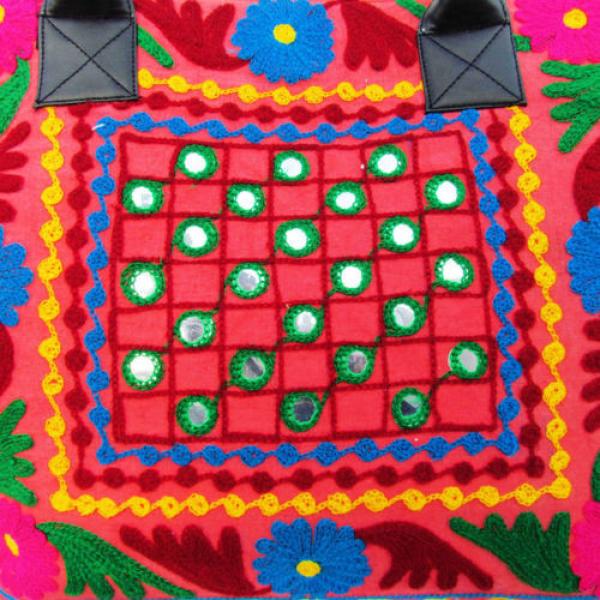 Indian Cotton Suzani Embroidery Handbag Woman Tote Shoulder Bag Beach Boho Bag k #3 image