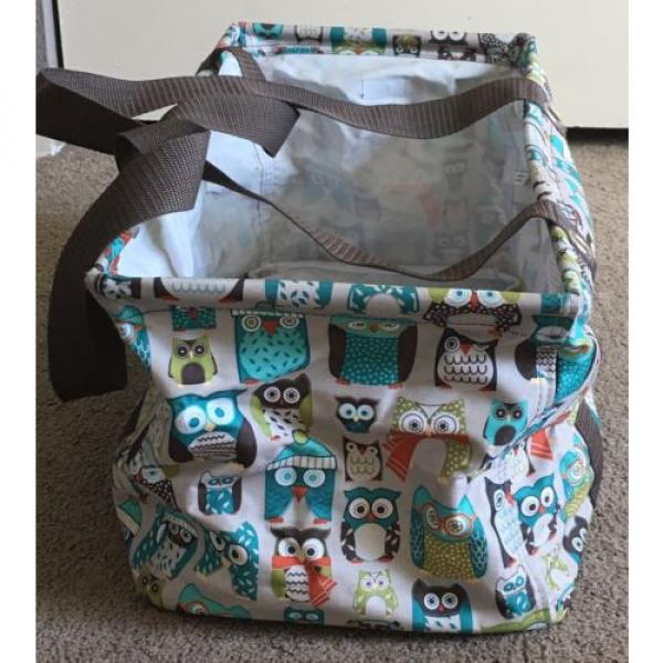 Thirty One 31 Med Utility Beach Grocery Tote Bag OWL Brown Hoo&#039;s Chilly Retired #3 image