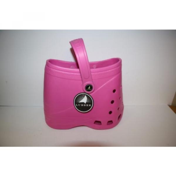 LUBBER Pink Tote Beach Bag Purse Crocs Shoes Footprint New #1 image