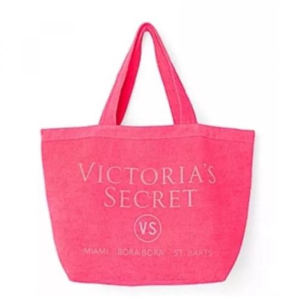 New! 2016 Victoria&#039;s Secret Beach Day Terry Tote Bag Getaway Duffle Pink NWT #2 image