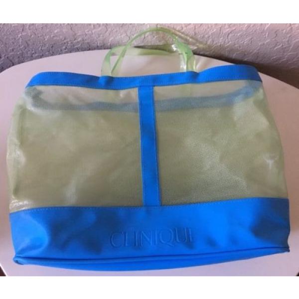Clinique Beauty Bag Tote Blue Green Clear Beach Tote #2 image