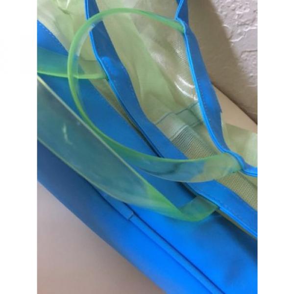 Clinique Beauty Bag Tote Blue Green Clear Beach Tote #5 image