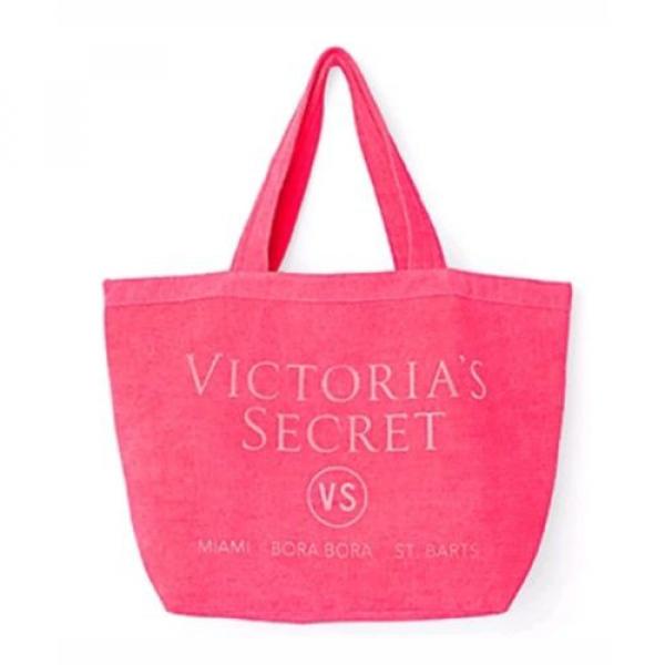 NWT VICTORIAS SECRET LARGE PINK TOTE BAG Limited Edition Beach Gym Yoga Shopping #1 image