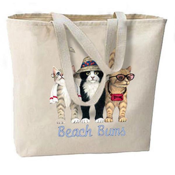 Beach Bums Cats New Jumbo Canvas Tote Bag Travel Beach Shop Gifts #1 image