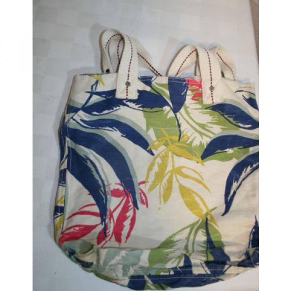 Womens HOLLISTER tropical Print Canvas TOTE BAG Carryall Casual Beach #1 image