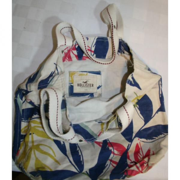 Womens HOLLISTER tropical Print Canvas TOTE BAG Carryall Casual Beach #2 image
