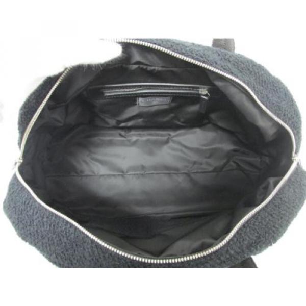 Authentic CHANEL Beach Handbag Boston Bag Cotton Black #4 image