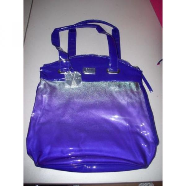 VERSACE Versus Silver Purple Shopper Beach Shoulder Bag TOTE PLASTIC COATED NEW #1 image