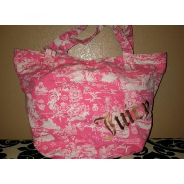 Juicy Couture Large Pink Paradise Canvas Tote Bag Beach Gym Overnight #1 image