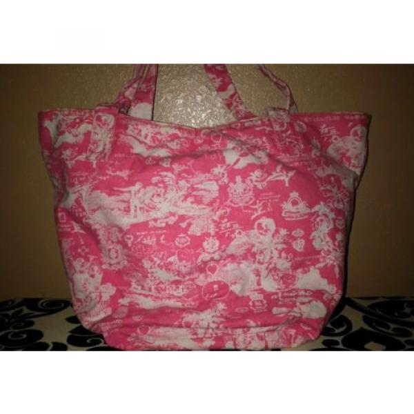 Juicy Couture Large Pink Paradise Canvas Tote Bag Beach Gym Overnight #2 image