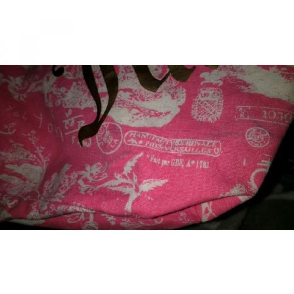 Juicy Couture Large Pink Paradise Canvas Tote Bag Beach Gym Overnight #5 image