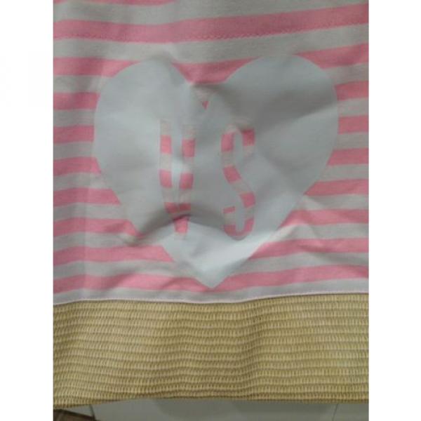 Victoria&#039;s Secret Pink Striped Straw Beach Bag Tote #2 image