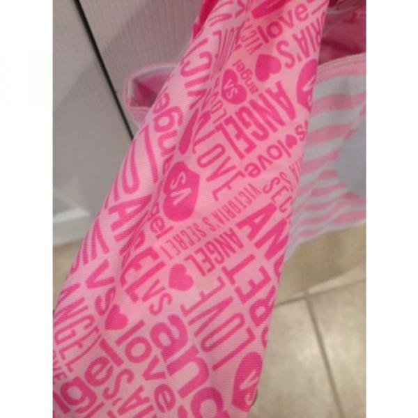 Victoria&#039;s Secret Pink Striped Straw Beach Bag Tote #3 image