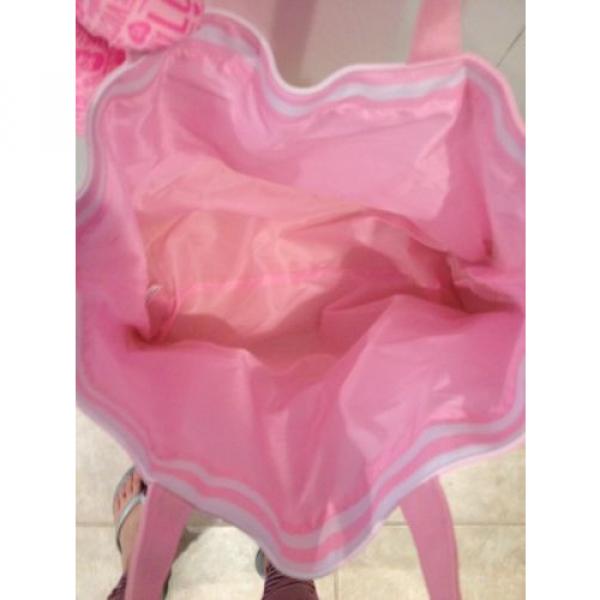 Victoria&#039;s Secret Pink Striped Straw Beach Bag Tote #4 image