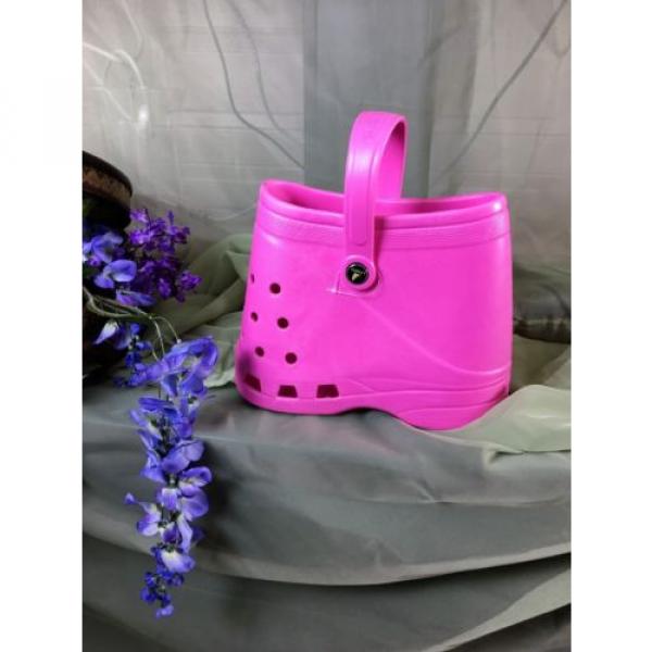 LUBBER Pink Tote Beach Bag Purse Crocs Shoes Footprint #1 image
