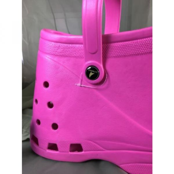 LUBBER Pink Tote Beach Bag Purse Crocs Shoes Footprint #2 image