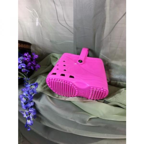 LUBBER Pink Tote Beach Bag Purse Crocs Shoes Footprint #4 image