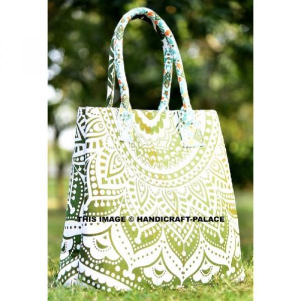 Indian Cotton Beach Bag Shopping Jhola Large Tote Messenger Handmade Mandala Art #2 image
