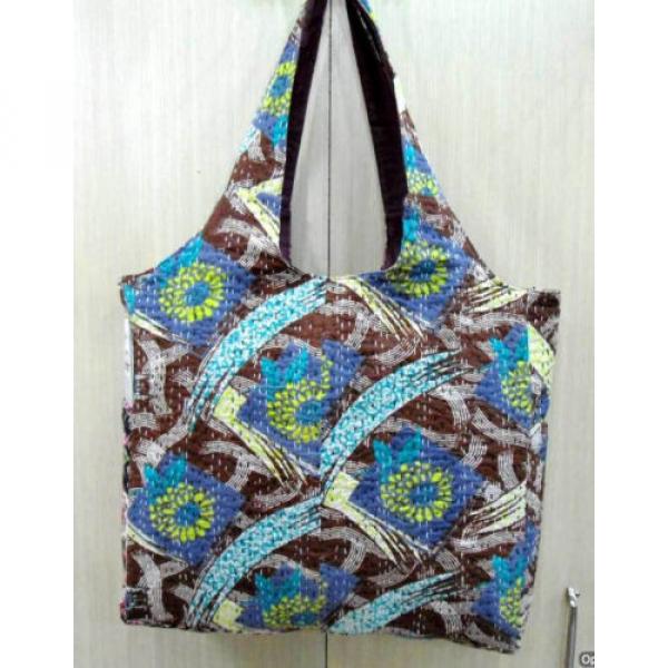 Indian Handmade Cotton Women Shoulder Bag Bag Kantha Quilt Beach Bag Hobo Bag #3 image