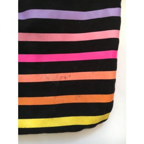 Roxy colorful striped tote/summer/beach/book bag #3 image