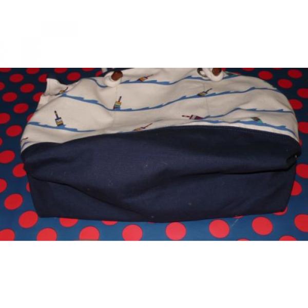 $98 New Casco Ralph Lauren Tote bag purse BEACH NAUTICAL BUOY PRINT Canvas ROPE #3 image