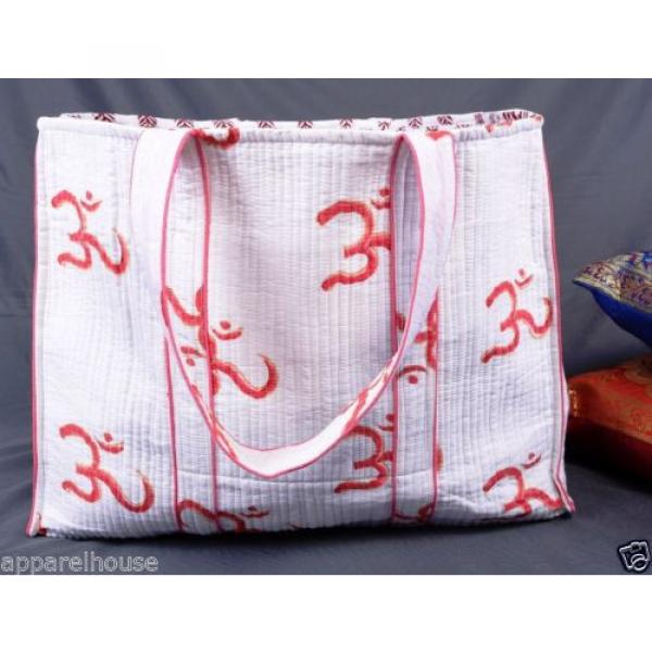Indian Quilted Cotton Block Printed Bag Reversible Beach bag Women Purse Clutch #1 image