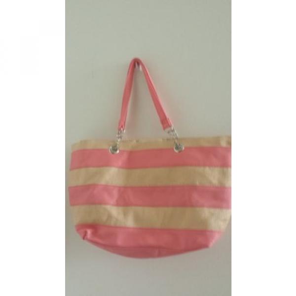 ULTA  Beauty Medium Tote Bag Shopper Pink Beige Handbag Carry-all Beach Bag #2 image