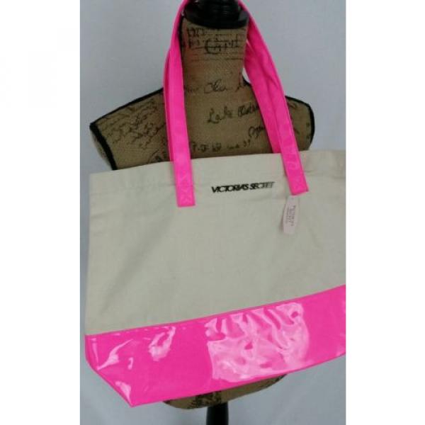 New with Tags Victoria&#039;s Secret Shoulder Bag Beach Travel Tote Canvas HOT Pink #2 image