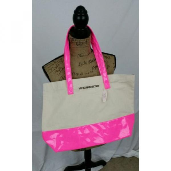 New with Tags Victoria&#039;s Secret Shoulder Bag Beach Travel Tote Canvas HOT Pink #3 image