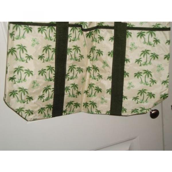 Palm Tree Beach Bag Purse Green and Tan New With Tag #2 image
