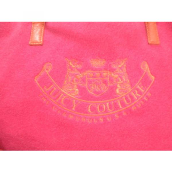 Juicy Couture Large Fabric Tote Bag/ Beach Tote  Pink w/ Orange Trim #3 image
