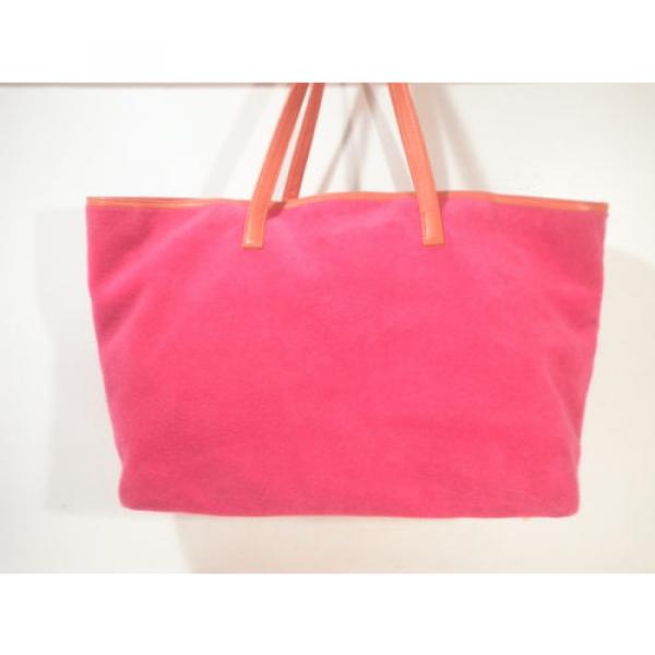 Juicy Couture Large Fabric Tote Bag/ Beach Tote  Pink w/ Orange Trim #5 image