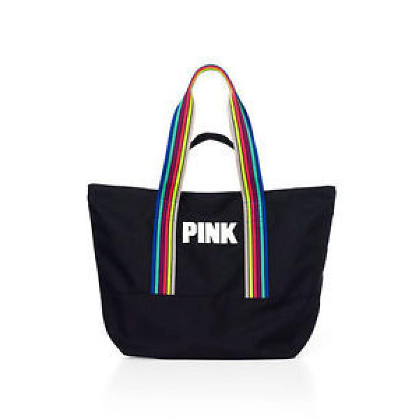 Victoria&#039;s Secret PINK Double Strap Tote Bag Beach Bag In Black Brand New! #1 image