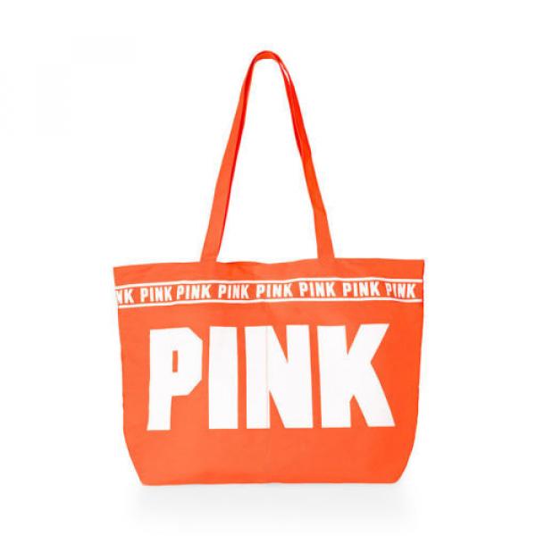 Victoria&#039;s Secret PINK Shopper / Tote / Beach Bag *New w/o Tag* Orange Logo #5 image