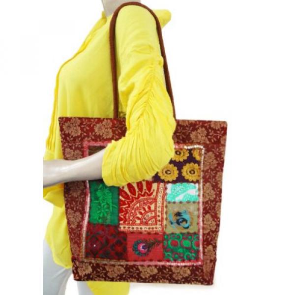 Vintage Handmade Shoulder Bag India Style Gypsy Patchwork Multicolor Beach Purse #1 image