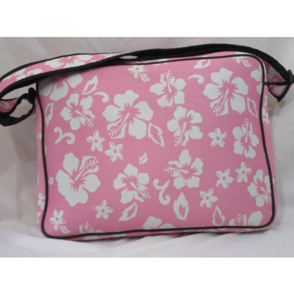 California Leash Company Tote CLC Beach Bag Neoprene Pink White Floral Large Sz #4 image