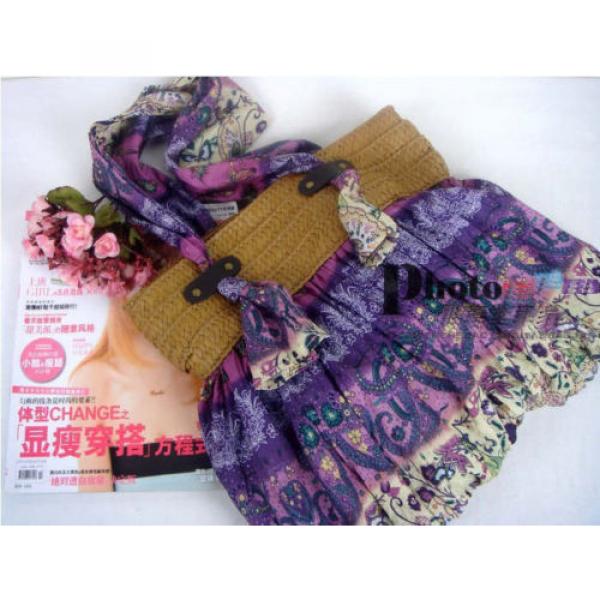 Bohemian purple straw shoulder bags,women Handbags &amp; Purses beach bag сумки #2 image