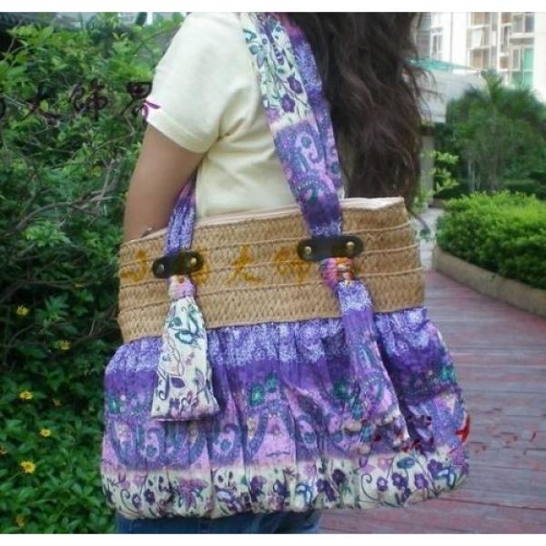 Bohemian purple straw shoulder bags,women Handbags &amp; Purses beach bag сумки #4 image