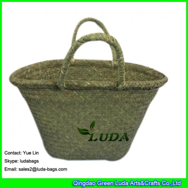 LDSC-001 woven straw basket bag natural seagrass straw beach bags #1 image